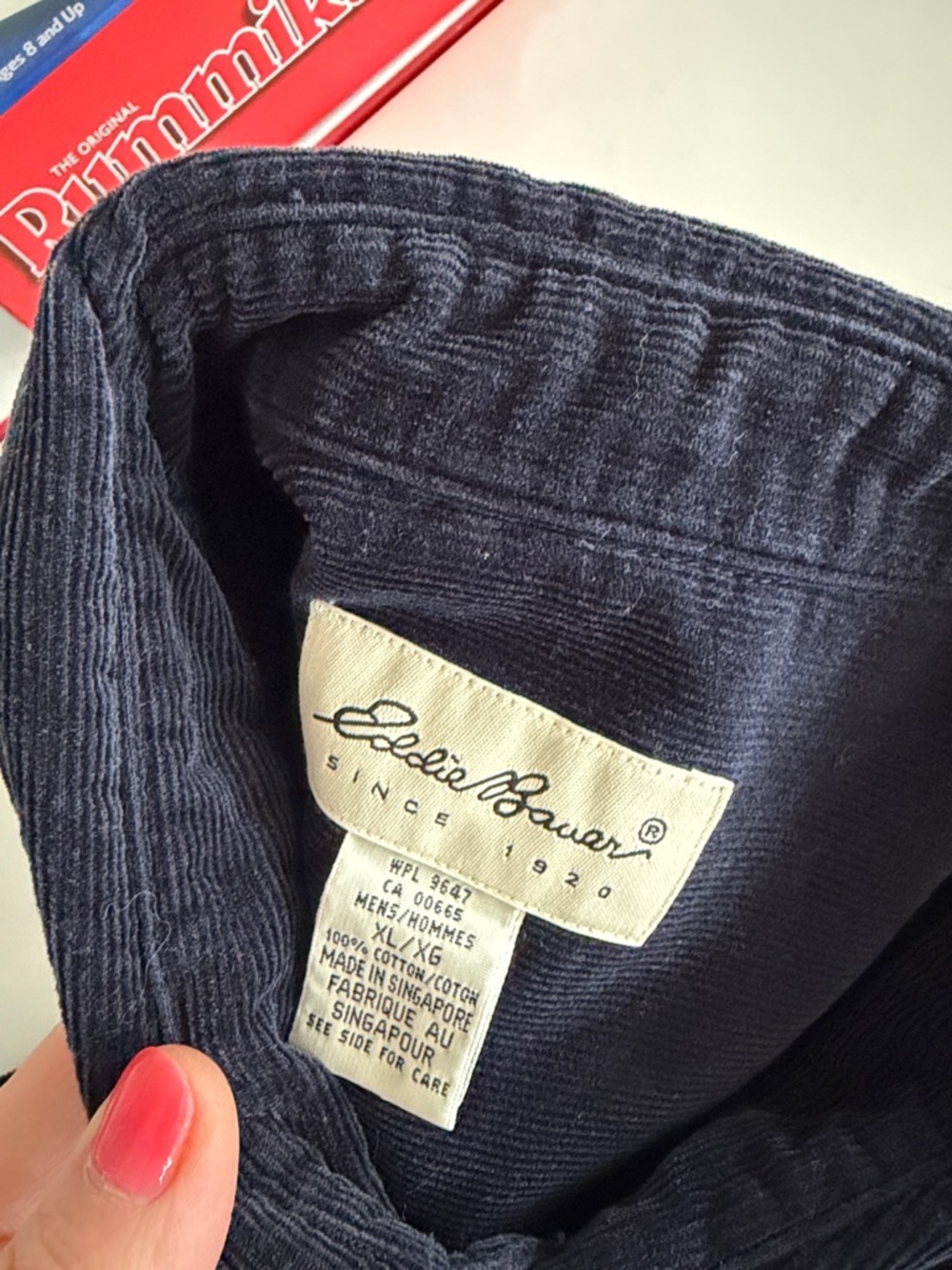 Eddie Bauer Navy Corduroy Shirt Jacket with Signature Label